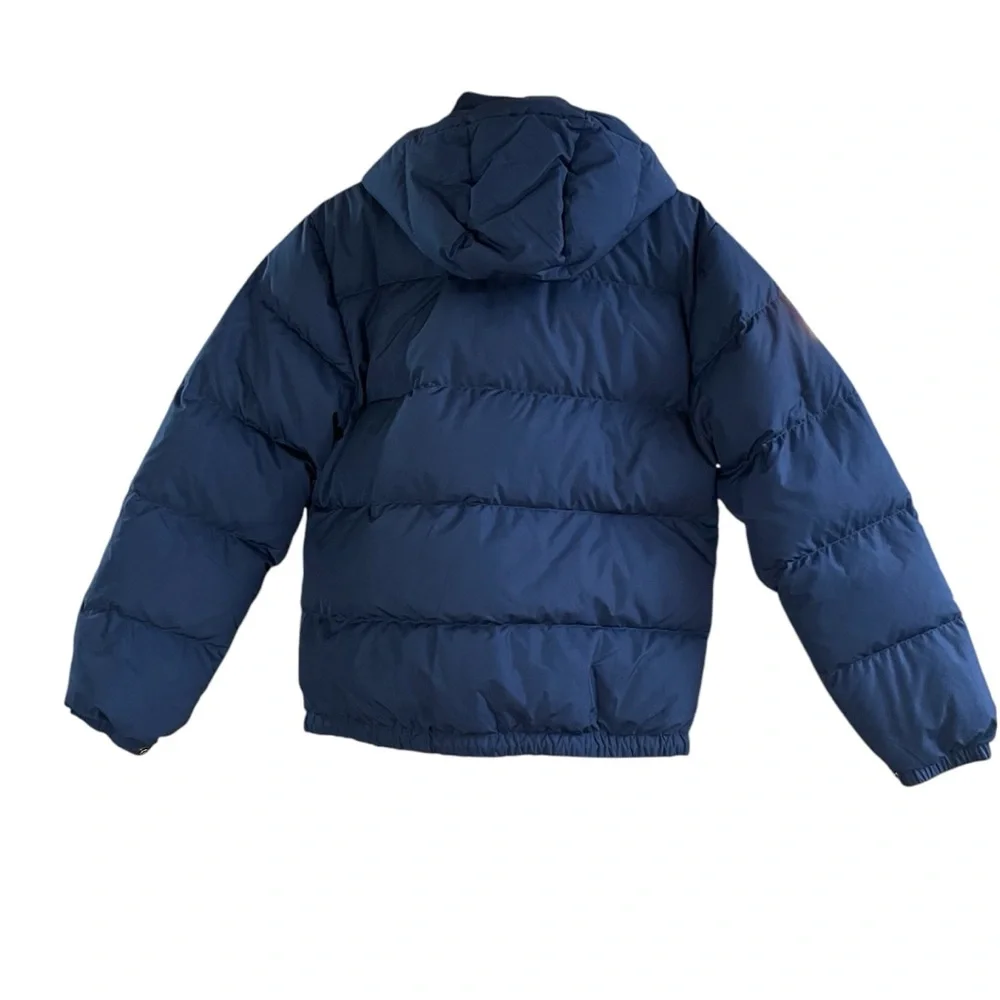 Polo Ralph Lauren Navy Goose Down Puffer Jacket Hooded Leather Toggle Coat Men’s